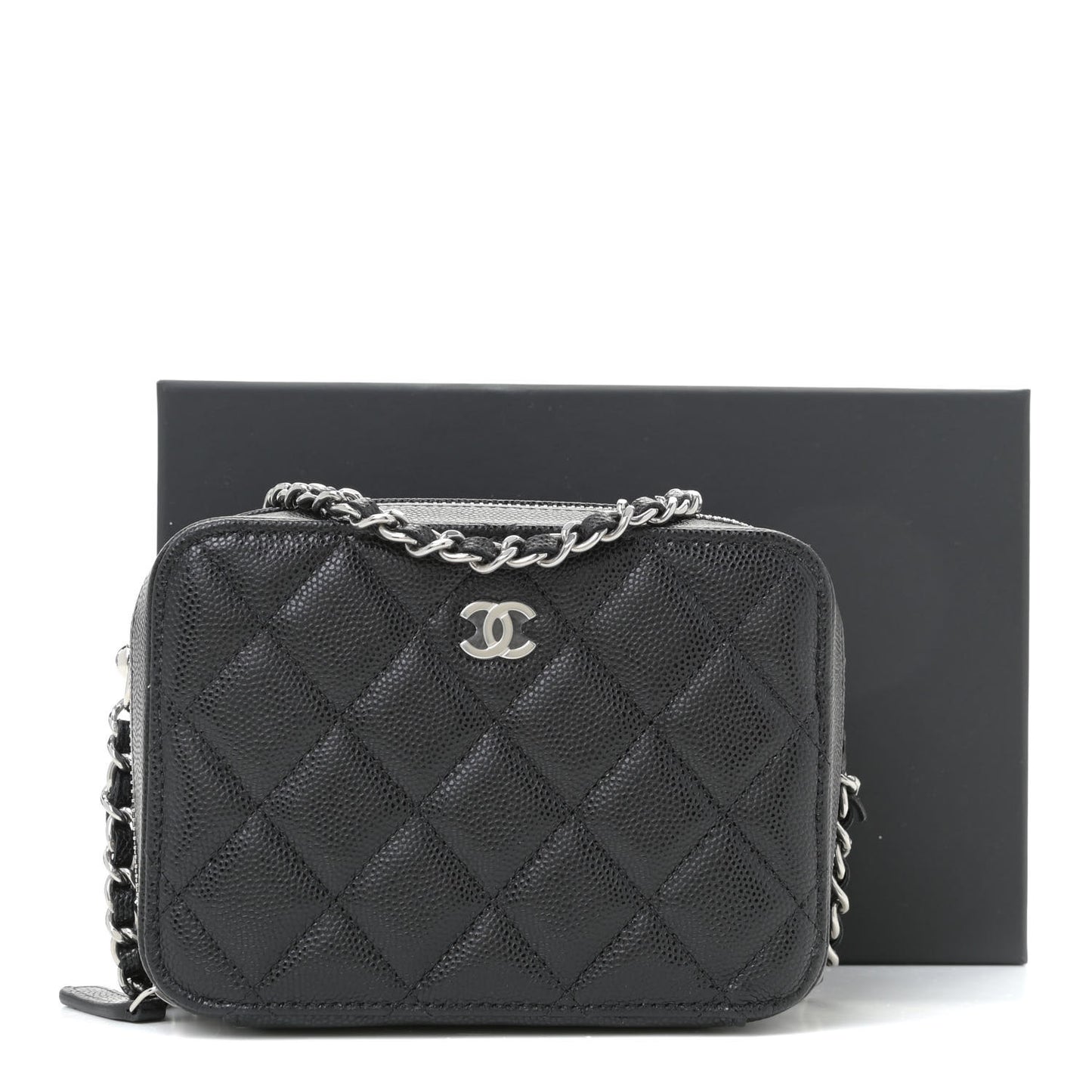 Caviar Quilted Camera Bag Black