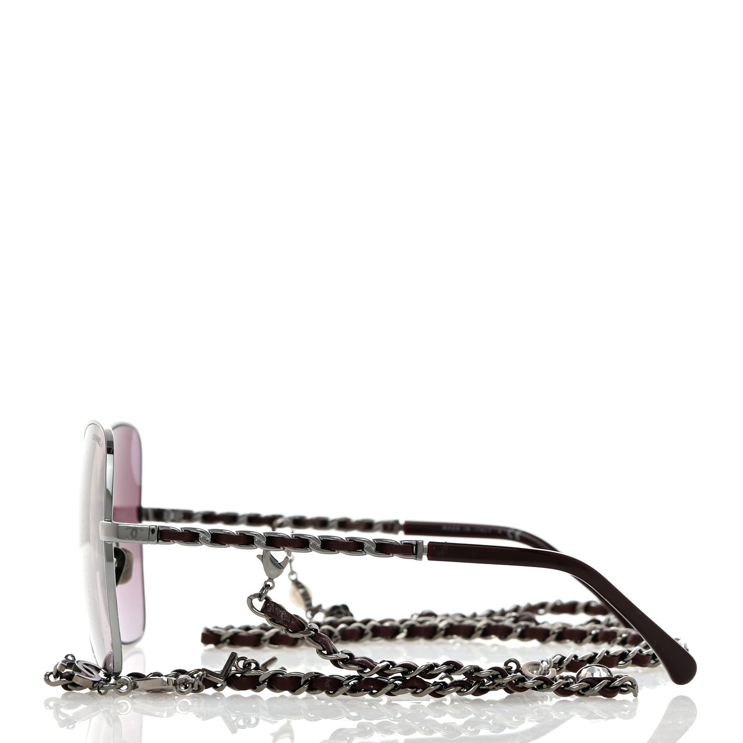 Chanel Metal Square Frame Chain Sunglasses 4274-Q Purple 4 of 9