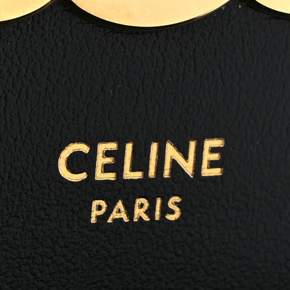 Celine Shiny Calfskin Triomphe Flap Card Holder Black 6 of 8