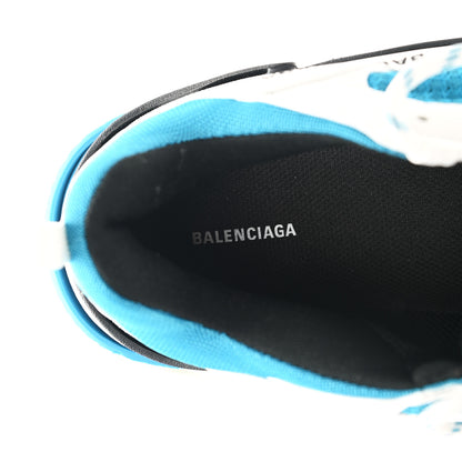 Balenciaga Fabric Mesh Mens Triple S Sneakers 42 White Blue Black 6 of 9