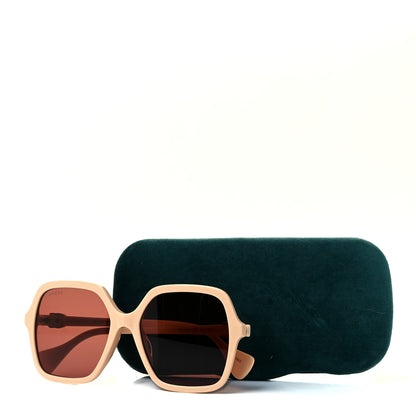 Gucci Acetate Oversize Rectangle Frame GG1072SA Sunglasses Shiny Solid Powder Pink Ivory 8 of 8