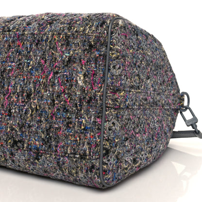 Louis Vuitton Wool Cotton Monogram Jacquard Embroidered LV Felt Keepall Bandouliere 50 Gris 9 of 9