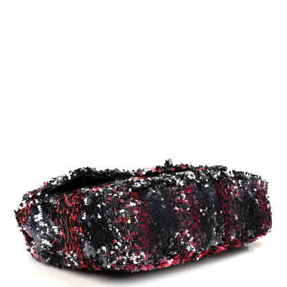 Chanel Sequin Logo Single Flap Pink Silver Black 4 of 11