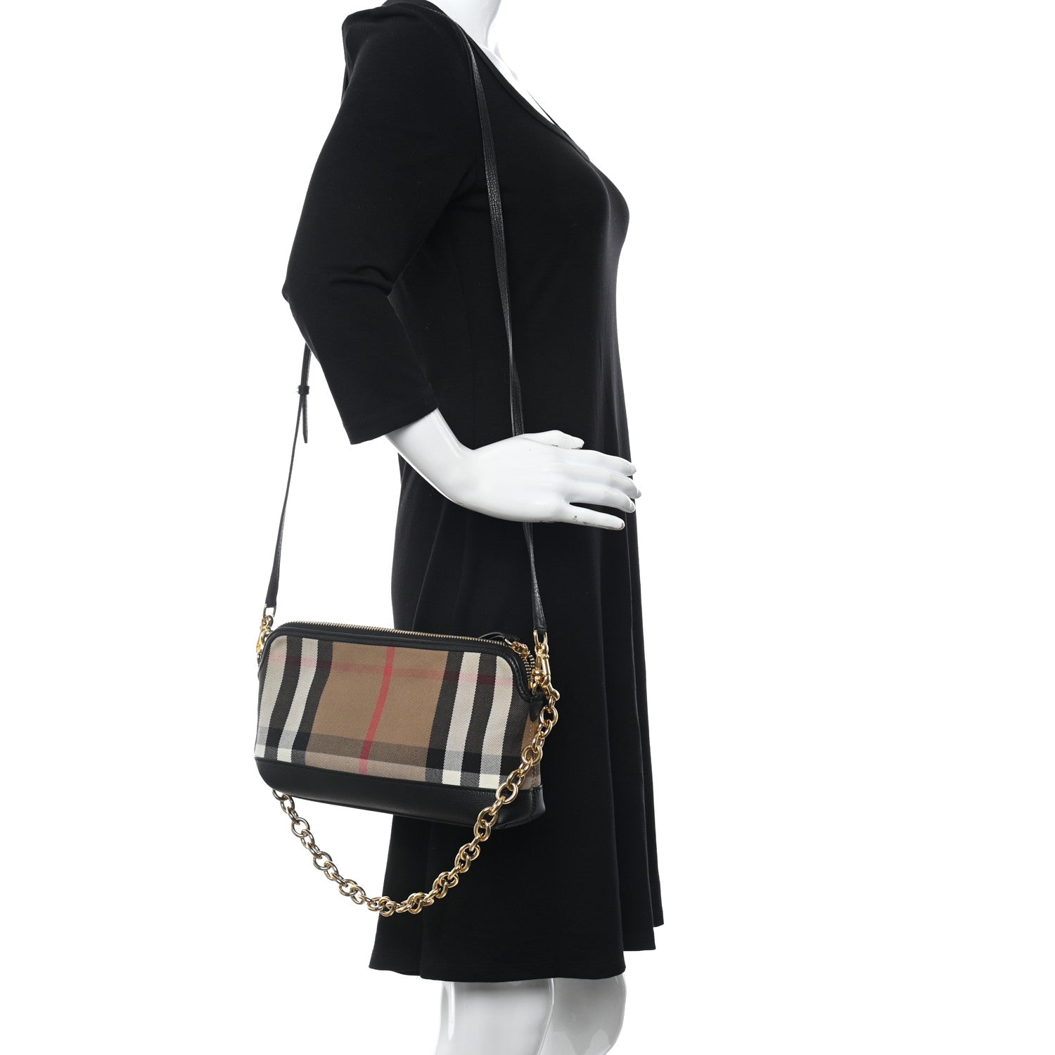 Burberry Derby House Check Abingdon Convertible Clutch Black 2 of 12
