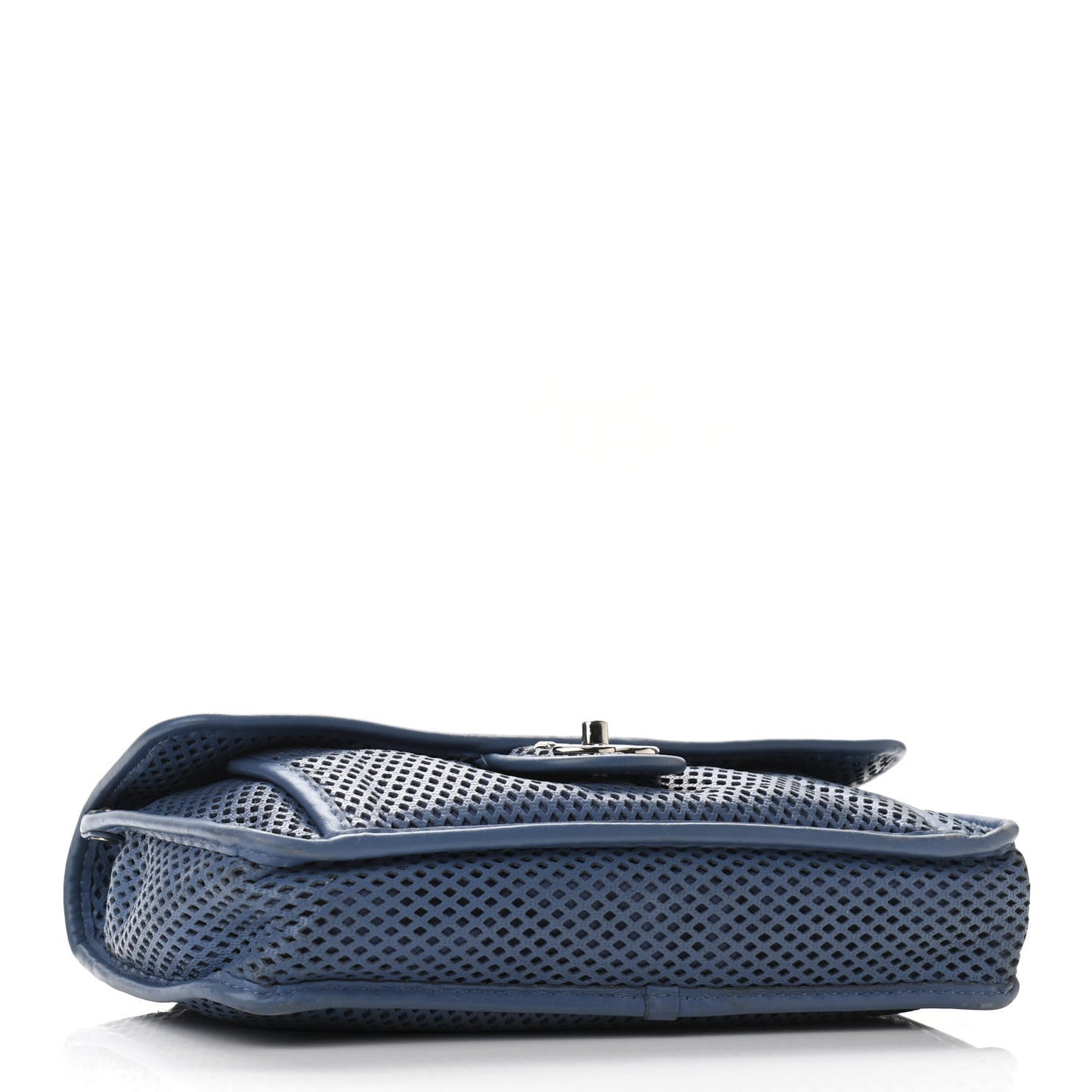 Perforated Calfskin Large Up In The Air Flap Blue