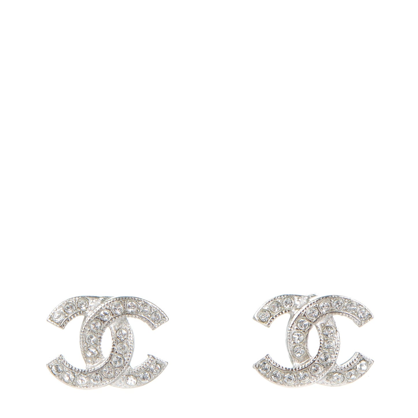 Crystal CC Earrings Silver