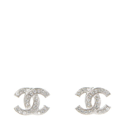 Chanel Crystal CC Earrings Silver 1 of 5