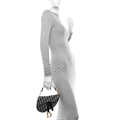 Christian Dior Oblique Mini Saddle Bag Blue 2 of 10