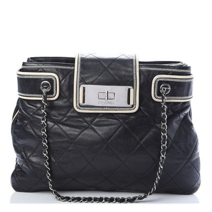 Chanel Lambskin Quilted North South Tote Black 1 of 11