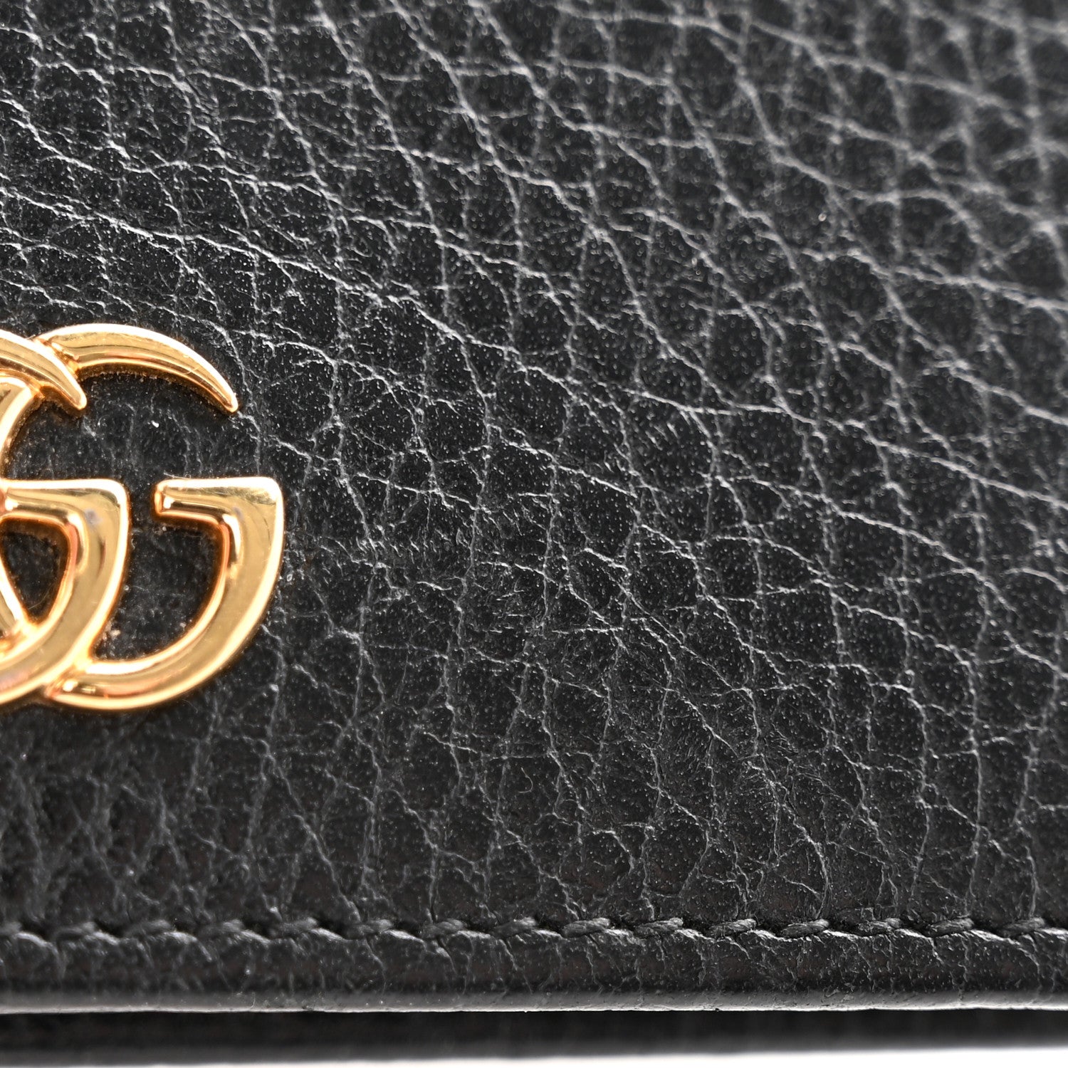 Gucci Pebbled Calfskin GG Marmont Card Case Black 10 of 11