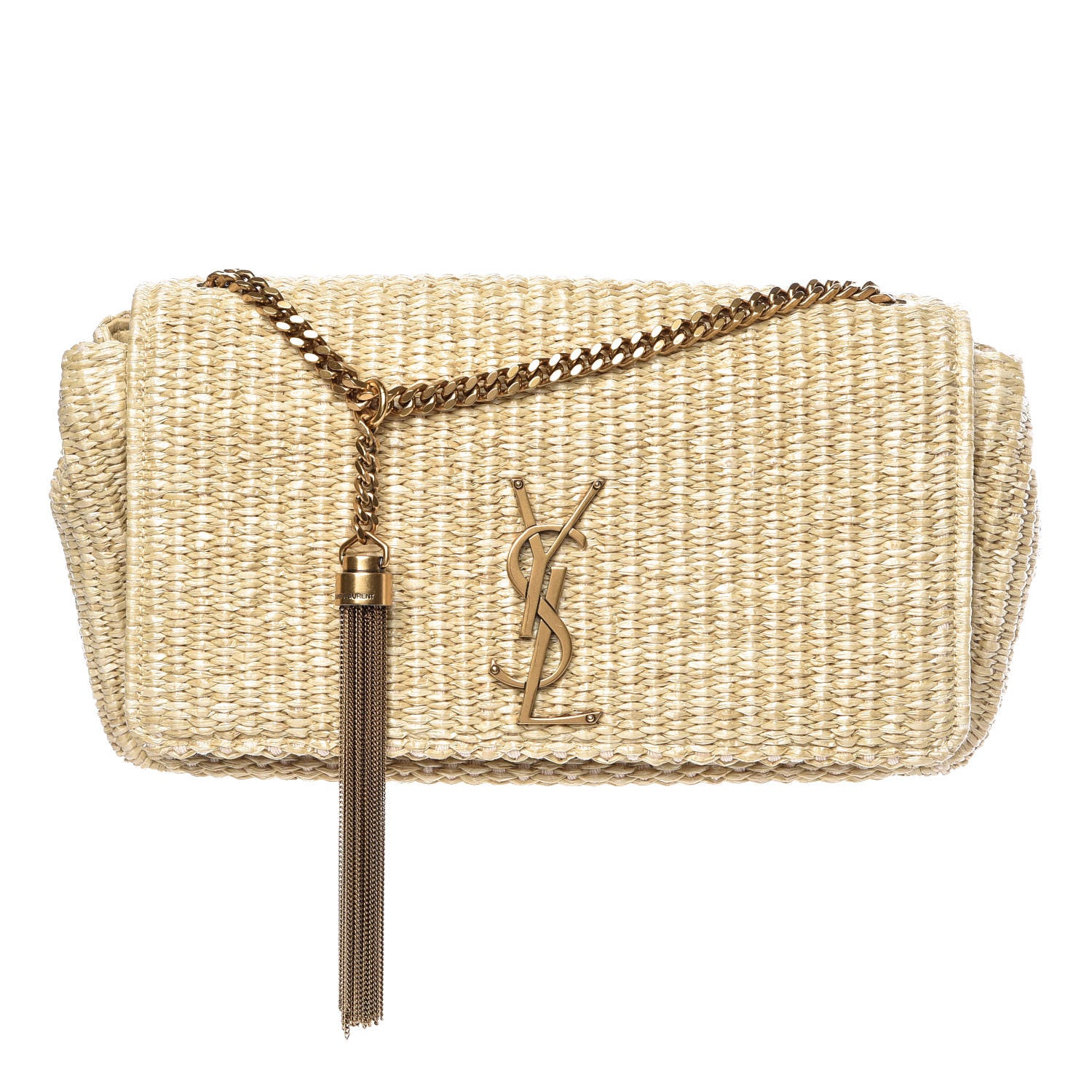 Saint Laurent Raffia Medium Monogram Kate Satchel Naturale 1 of 11