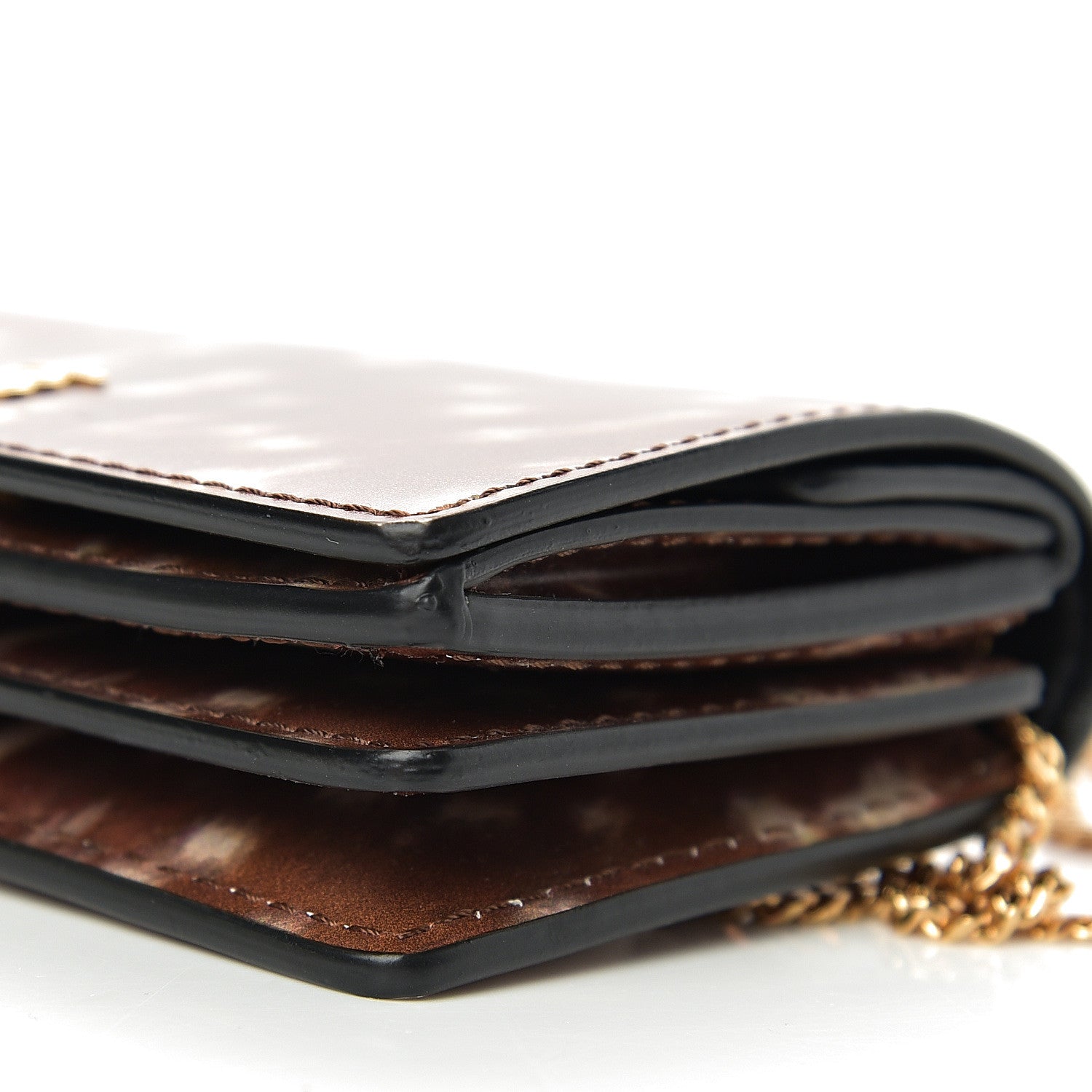 Burberry Calfskin Deer Printed Jessie Chain Card Case Malt Brown 9 of 10