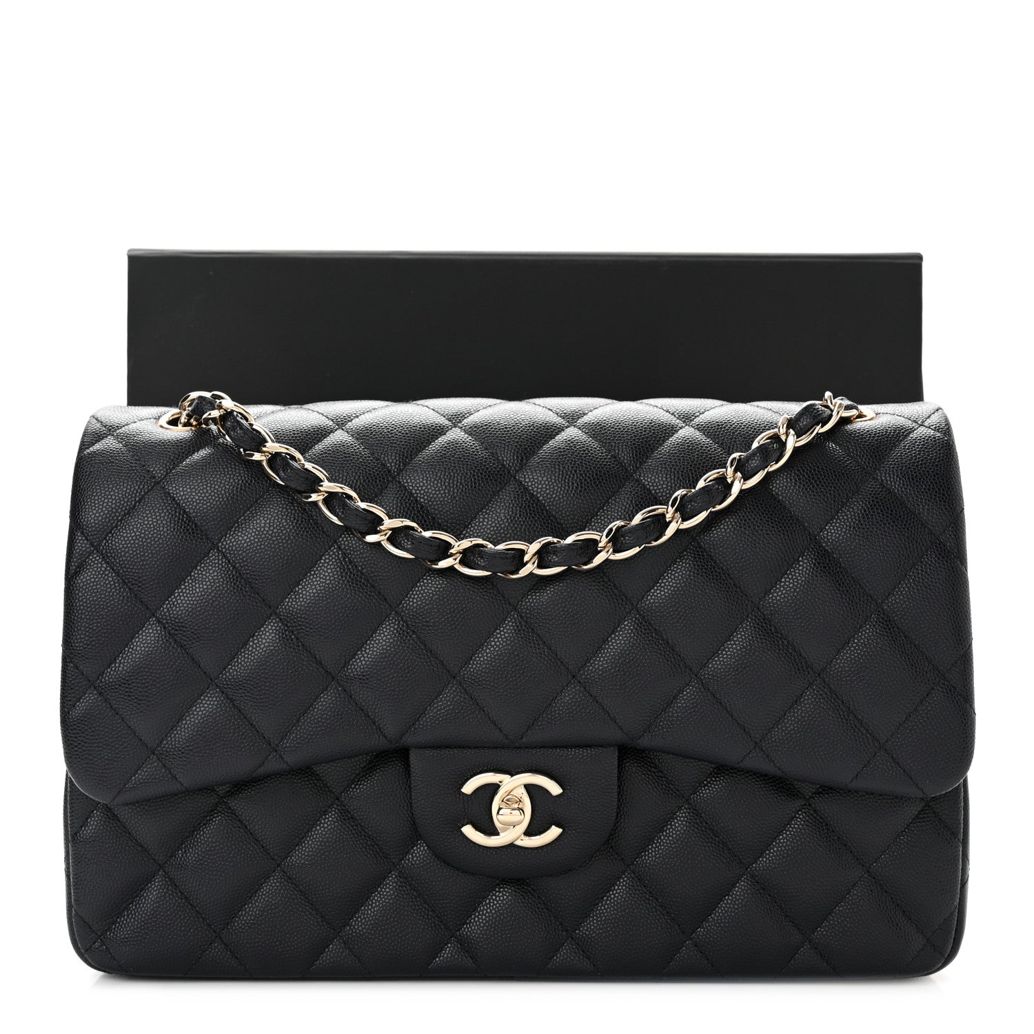 Chanel Caviar Quilted Jumbo Double Flap Navy 12 of 12