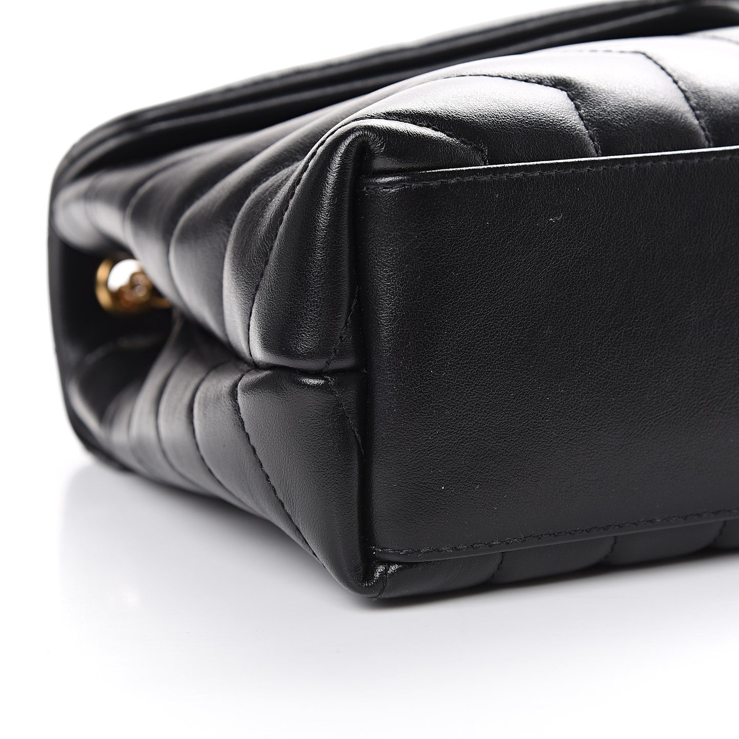 Calfskin Y Quilted Monogram Small Loulou Chain Satchel Black