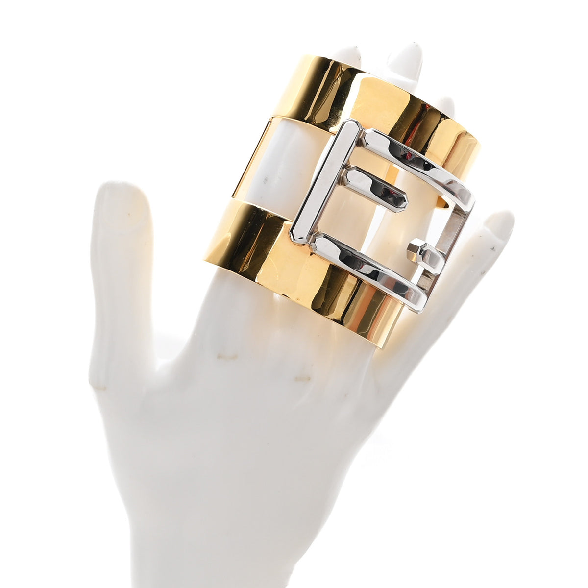 Metal Zucca Cutout Cuff Bracelet Gold Silver