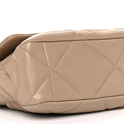Chanel Lambskin Quilted Large Chanel 19 Flap Beige 8 of 10