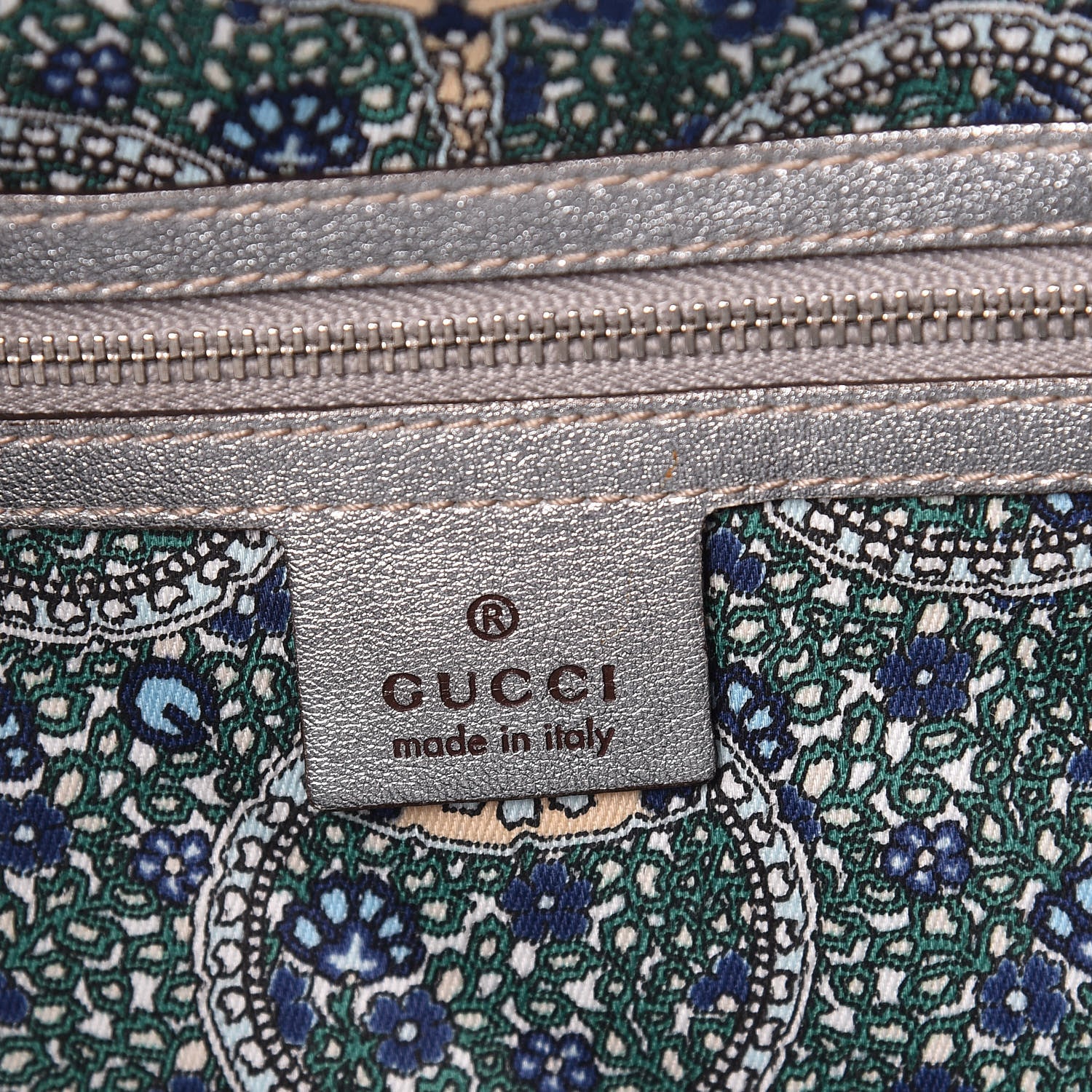 Gucci Metallic Calfskin Large Indy Top Handle Hobo Silver 6 of 9