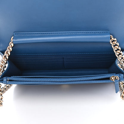 Chanel Caviar Quilted Boy Wallet On Chain WOC Blue 5 of 9