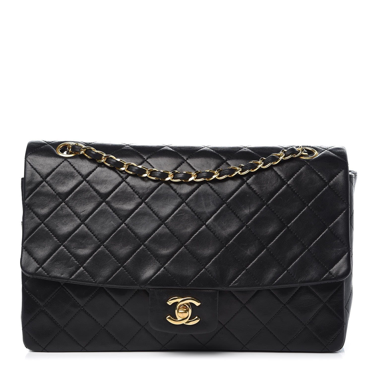 Chanel Lambskin Quilted Medium Single Flap Black 1 of 14