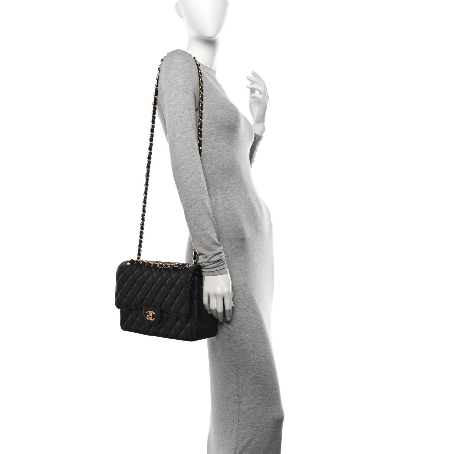 Chanel Caviar Quilted Jumbo Double Flap Black 2 of 10