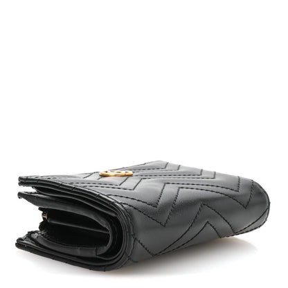 Gucci Calfskin Matelasse GG Marmont Card Case Wallet Black 4 of 7