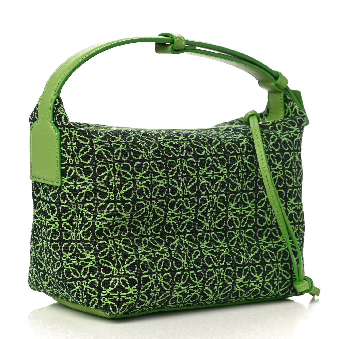 Jacquard Anagram Calfskin Small Cubi Bag Apple Green