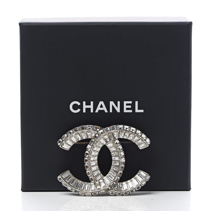 Chanel Baguette Crystal CC Brooch Silver 5 of 5