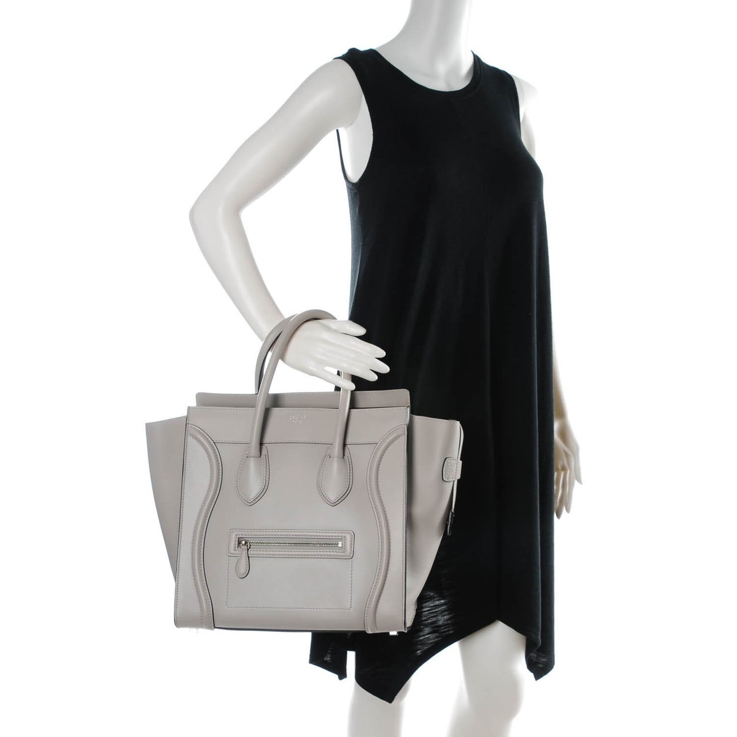 Smooth Calfskin Mini Luggage Light Grey