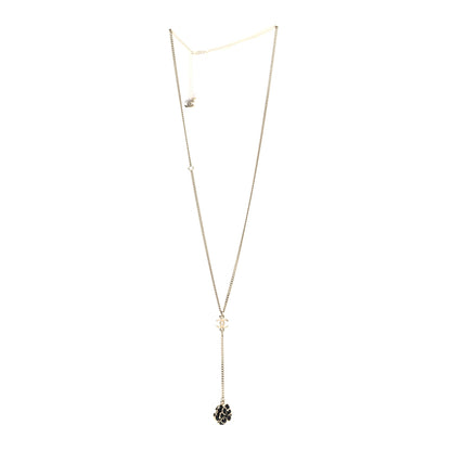 Chanel Enamel CC Camellia Necklace Gold Black 3 of 5