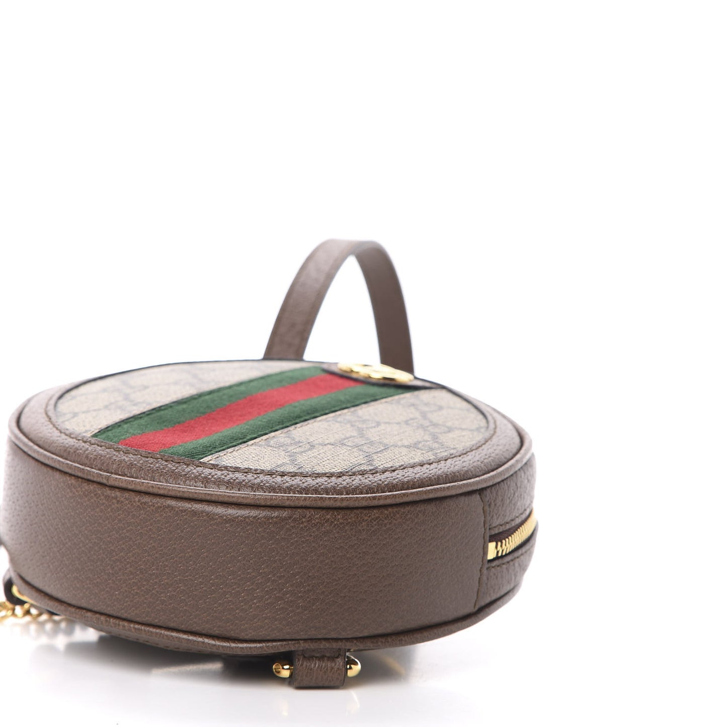 GG Supreme Monogram Web Mini Ophidia Round Backpack Brown