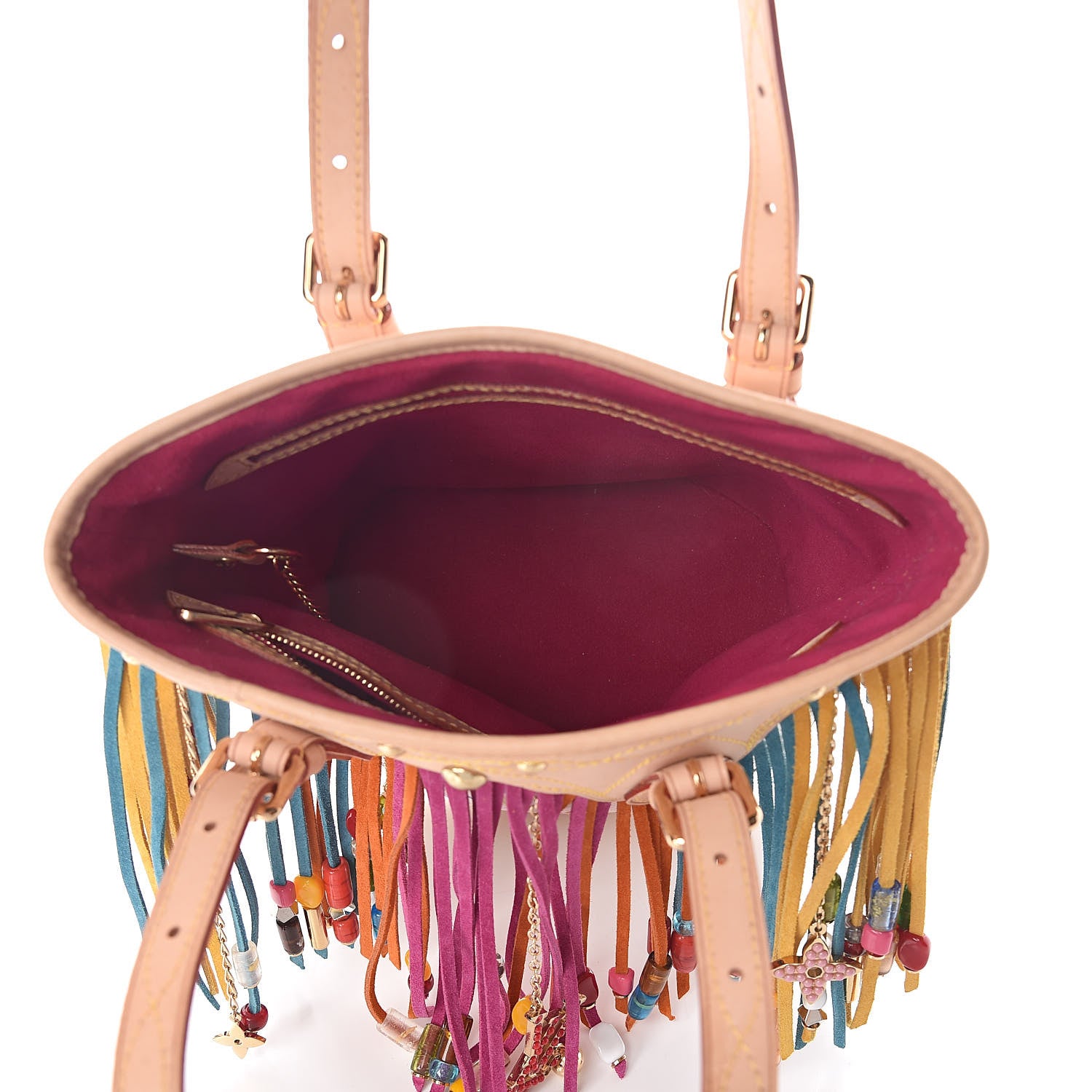 Louis Vuitton Monogram Multicolor Fringe Bucket White 5 of 9