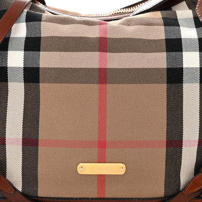 Burberry House Check Bridle Calfskin Small Ledbury Hobo Dark Tan 9 of 12