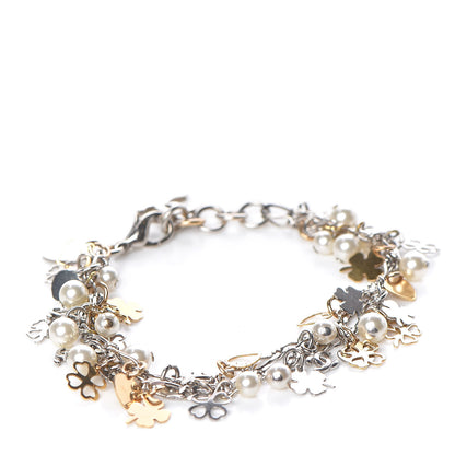 Chanel Pearl Lucky Charms CC Bracelet Silver 1 of 5