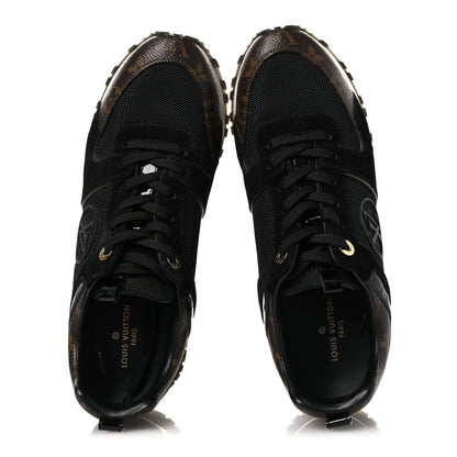 Louis Vuitton Suede Monogram Run Away Sneakers 38.5 Black 2 of 10