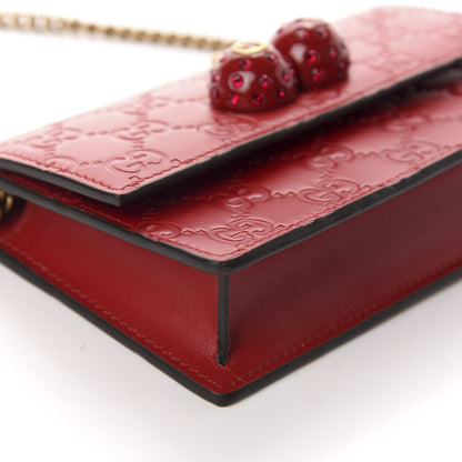 Gucci Guccissima Mini Cherry Chain Bag Hibiscus Red 6 of 9