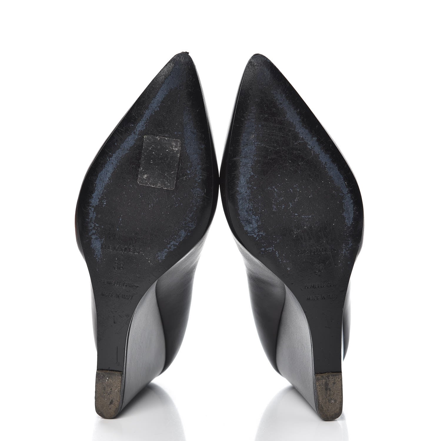 Hermes Box Wedge Booties 38 Black 5 of 12