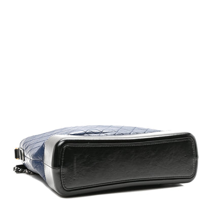 Chanel Aged Calfskin Quilted Maxi Gabrielle Hobo Navy Black 4 of 10