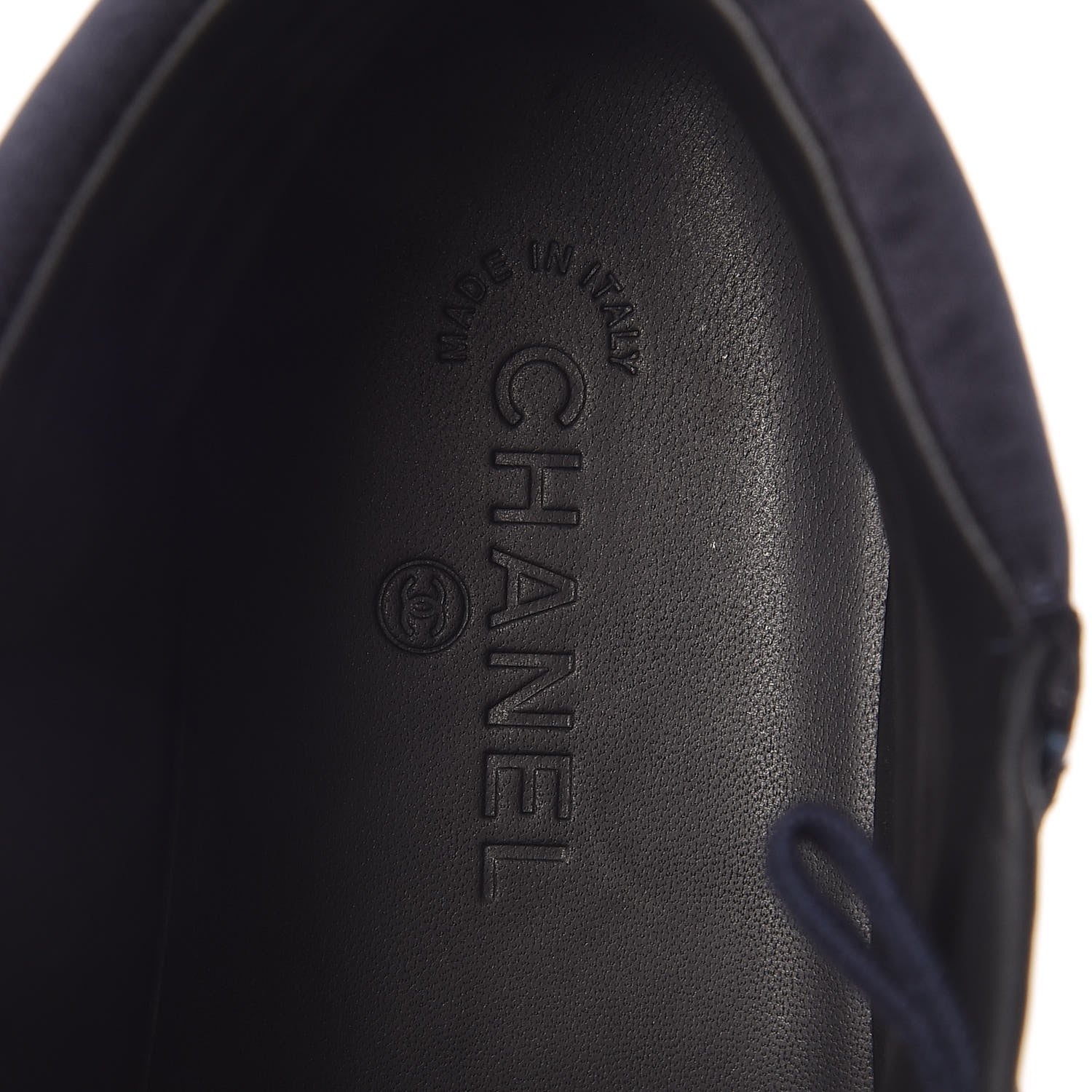 Chanel Calfskin Mens Zipped Sneakers 43 Navy 6 of 9