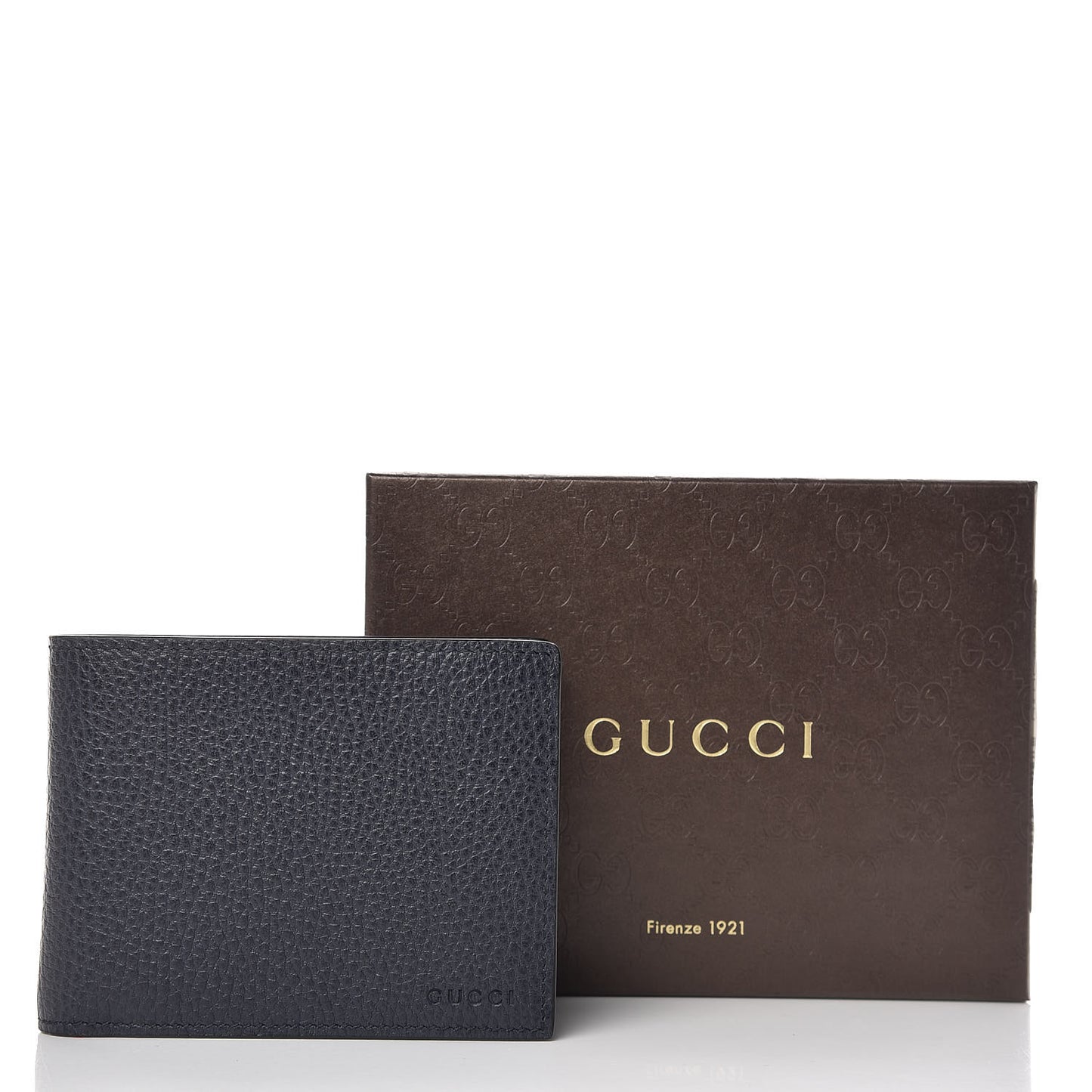 Calfskin Bi-Fold Wallet Dark Blue