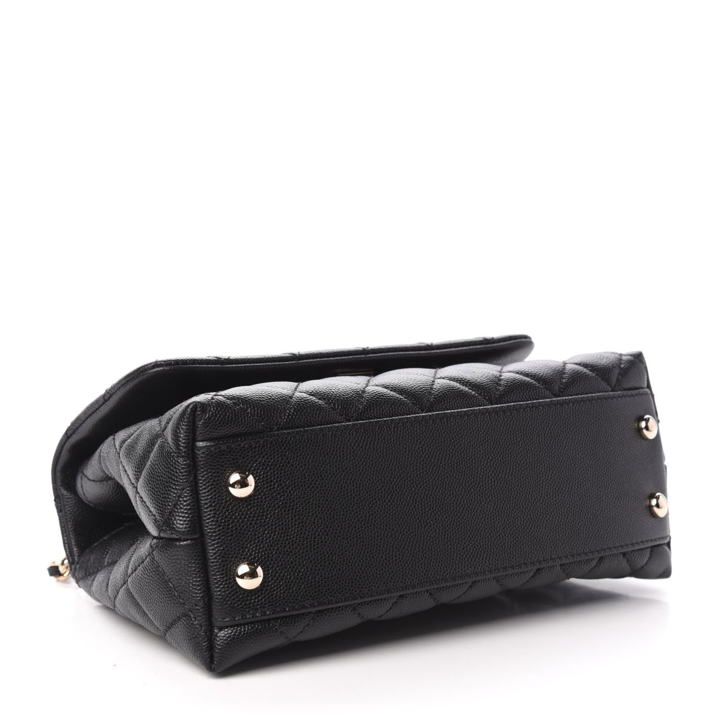 Caviar Quilted Mini Coco Handle Flap Black