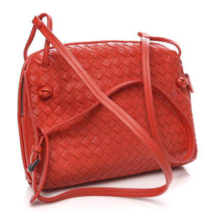 Bottega Veneta Nappa Intrecciato Nodini Crossbody Messenger New Red 3 of 10