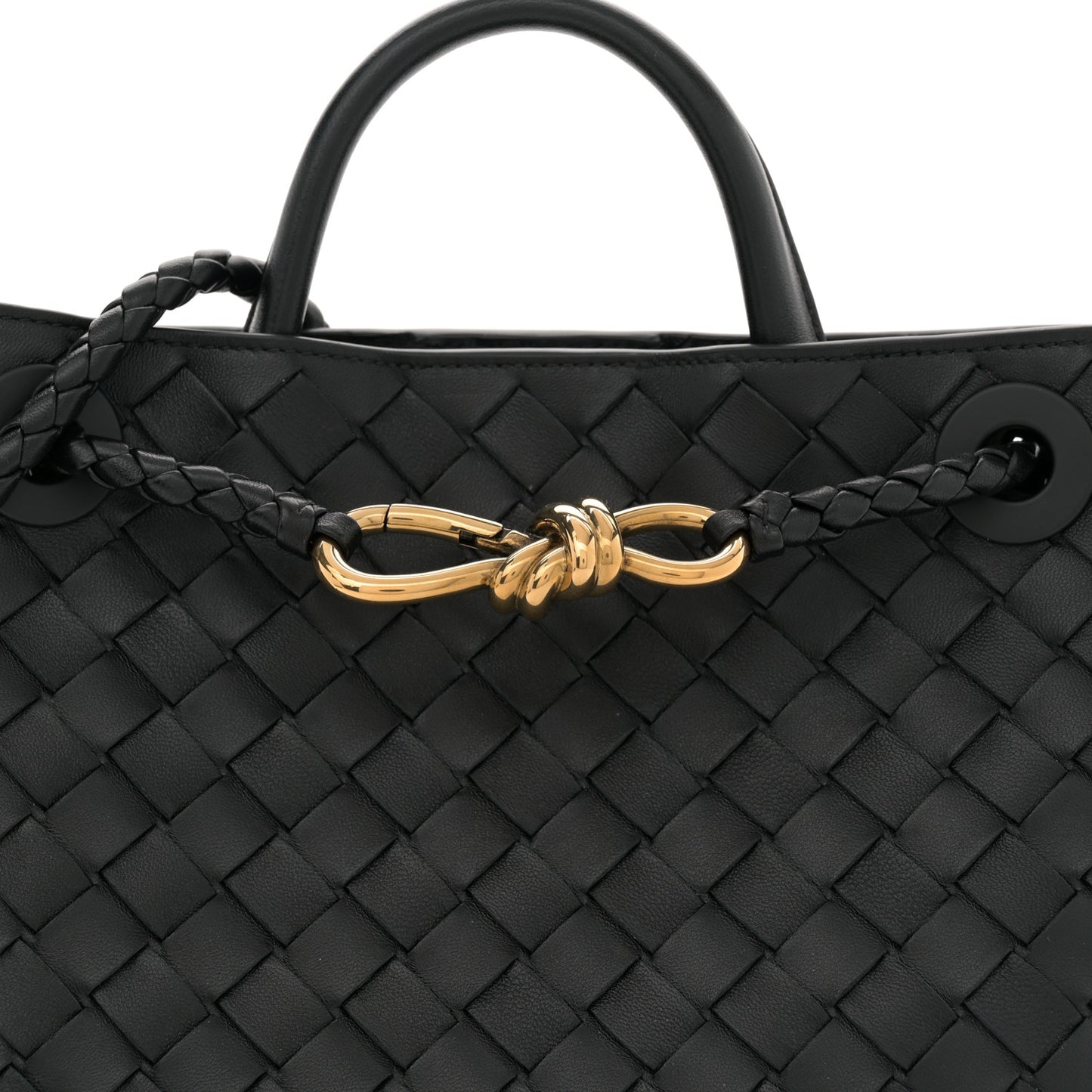 Nappa Intrecciato Small Andiamo Shoulder Bag Black