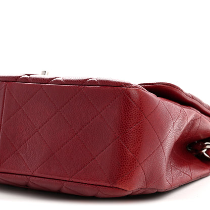 Chanel Caviar Quilted Jumbo Single Flap Dark Red 10 of 10