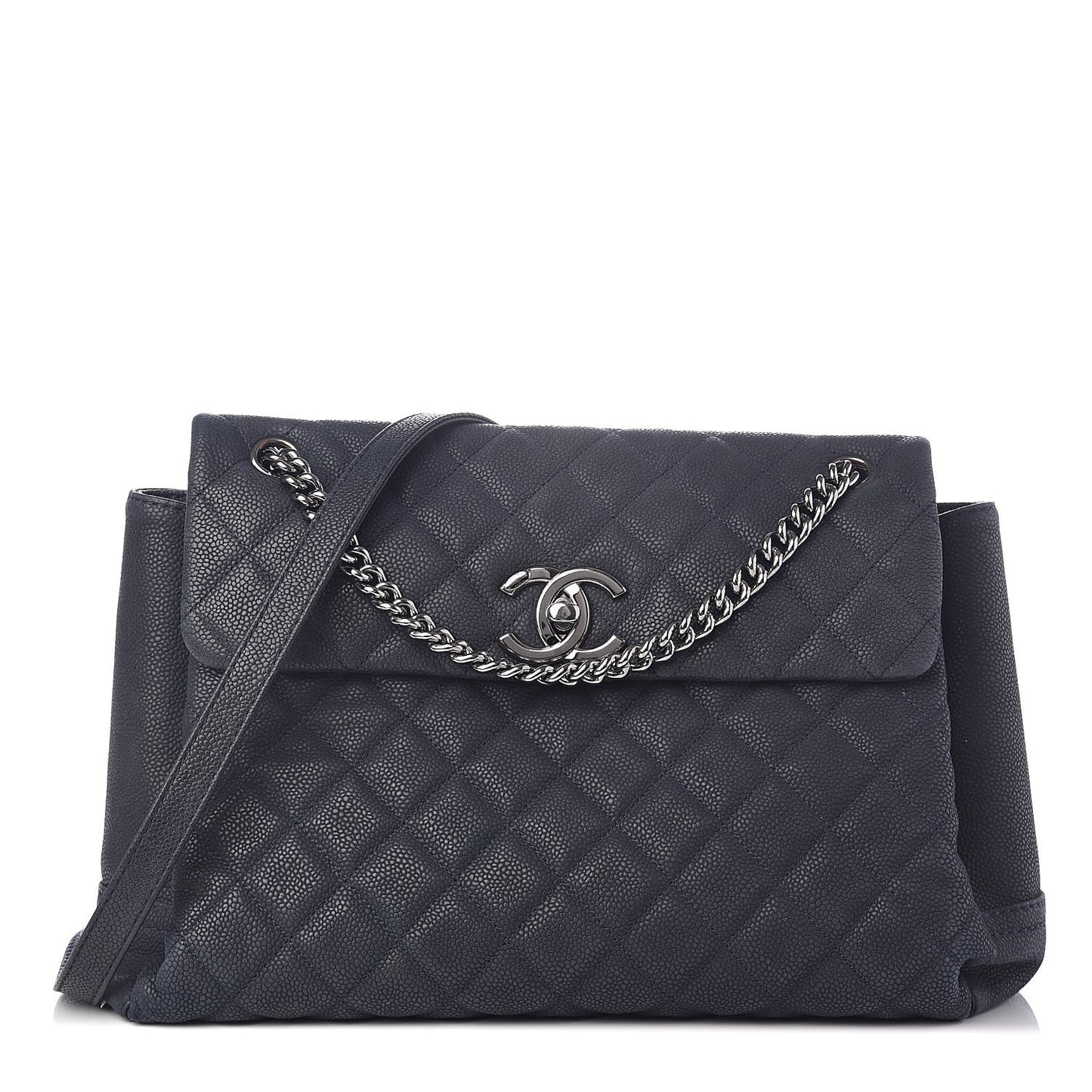 Iridescent Caviar Medium Lady Pearly Flap Blue