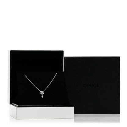 Chanel 18K White Gold Diamond Eternal No 5 Necklace 5 of 5