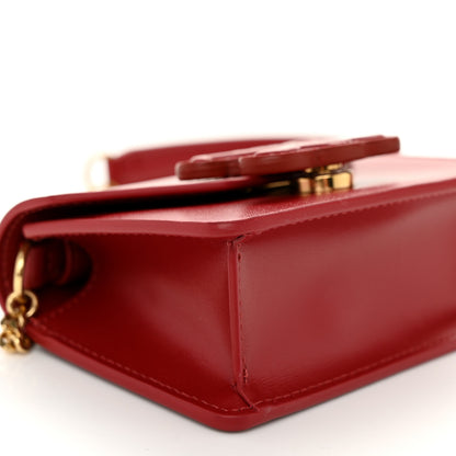 Celine Shiny Calfskin Triomphe Card Holder on Chain Velvet Red 9 of 10