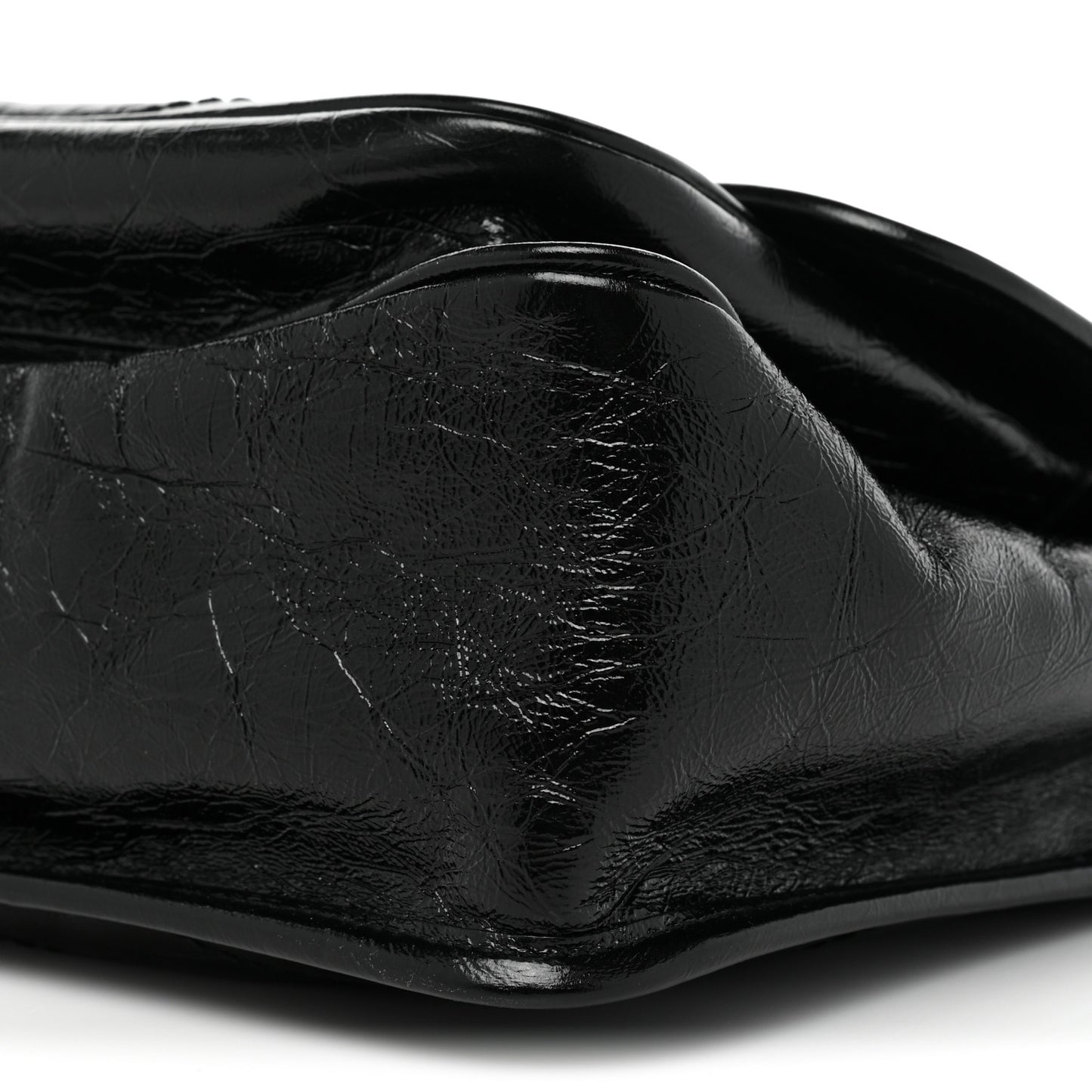 Crinkled Calfskin Matelasse Monogram Medium Niki Chain Satchel Black