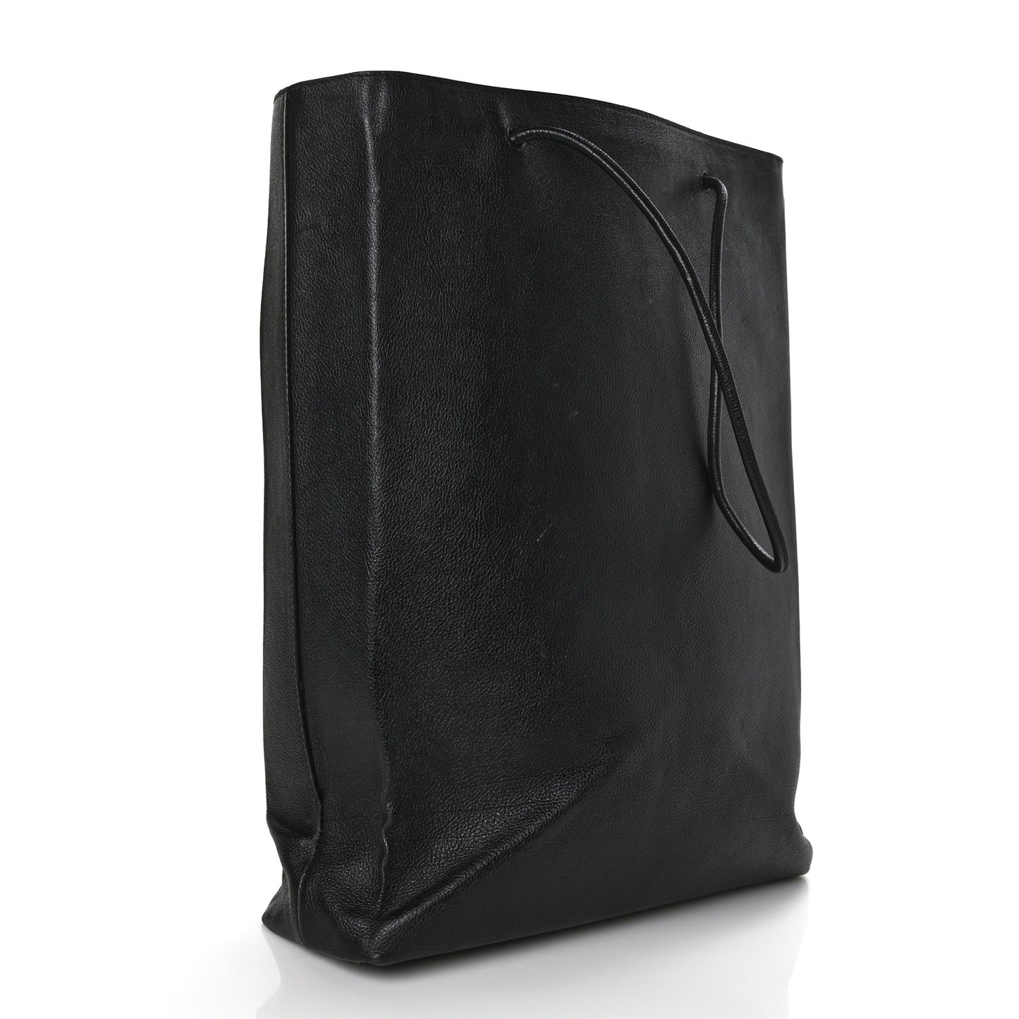 Calfskin Medium Logo North South Shopping Tote Black