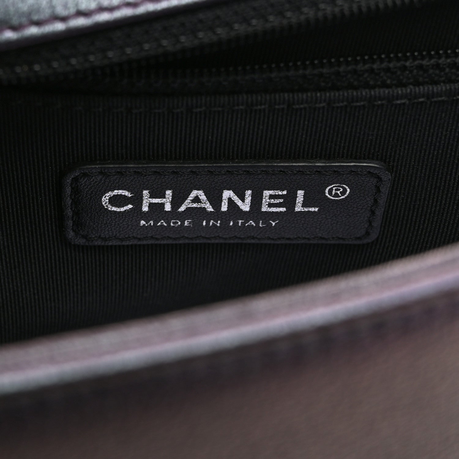 Chanel Iridescent Goatskin Quilted New Medium Boy Flap Purple 6 of 10