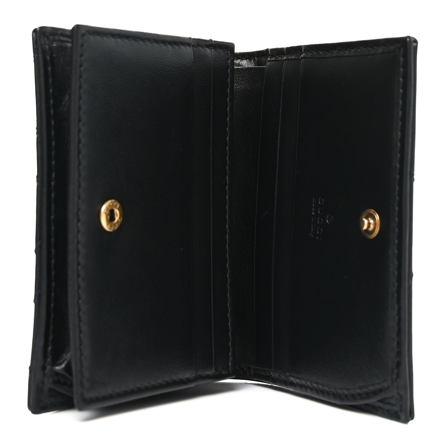 Gucci Calfskin Matelasse GG Marmont Card Case Wallet Black 5 of 8